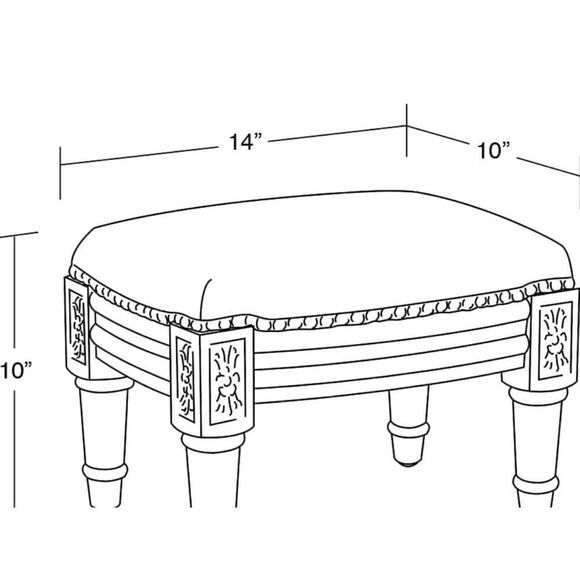 SketchONE Wool Needlepoint Upholstered Footrest, Damask, Red/Gray / excellent - Picture 3 of 3